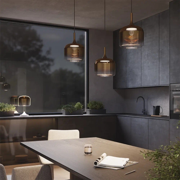 Szklana lampa wisząca Spirito MOD286PL-L18G3K LED 12W 3000K złoty