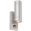 Podłużna lampa ścienna do ogrodu Palin PIR 75430 tubka IP44 srebrna