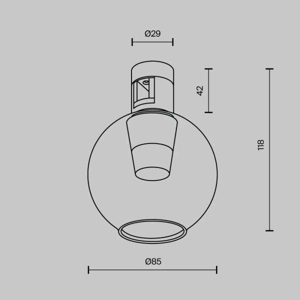 Lampa magnetyczna Bubble Flarty TR148-1-3W2.7K-BS-DE LED 3W 2700K mosiądz
