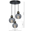 Industrialna LAMPA wisząca OMEGA MLP6533 Milagro szklana OPRAWA kule ZWIS kaskada czarna przezroczysta