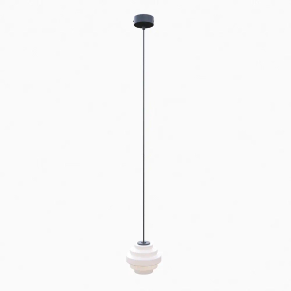 Szklana lampa wisząca Filo Milky 9002PL_G1_L do jadalni czarna biała