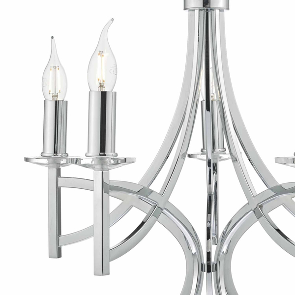 Świecznikowy żyrandol Lyon LYO0550 Dar Lighting na łańcuchu chrom