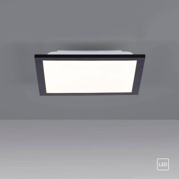 Natynkowa lampa sufitowa Flat LED 6W 3000K czarny plafon do jadalni