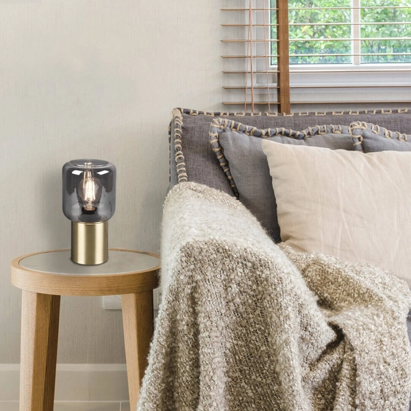 Loftowa lampka nocna Nico R50591008 RL Light szklana złota przydymiona