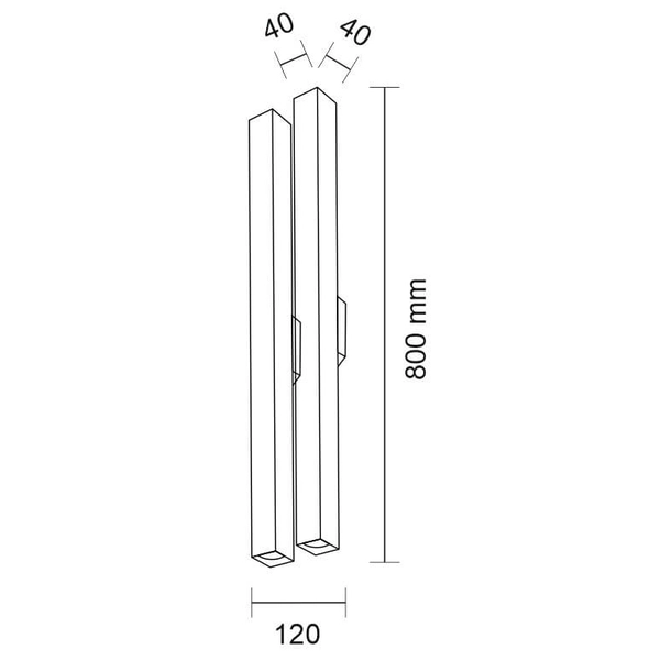 Kinkiet LAMPA ścienna DOHA 4706 Shilo prostokątna OPRAWA metalowe tuby czarne