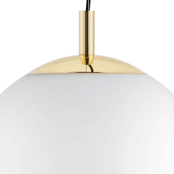 Wisząca LAMPA skandynawska ALUR 10726105 Kaspa kulista OPRAWA szklany ZWIS kula ball hygge złota biała