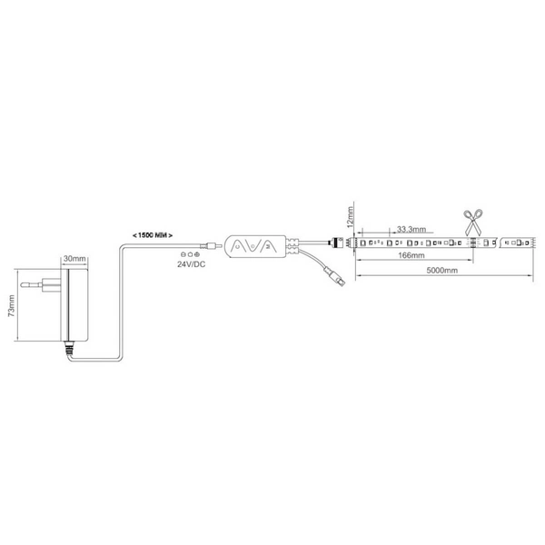 Ledowa taśma R65555102 RL Light Racer 15W 3000K 1250lm z pilotem czarna