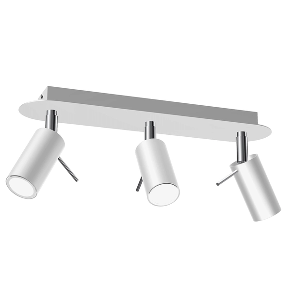 Kierunkowa lampa sufitowa Preston reflektorki białe chrom