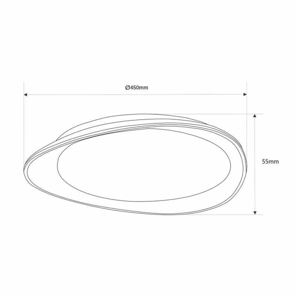 Plafon salonowy Piano ABR-POASY-24W LED 24W zmienna barwa drewniany biały