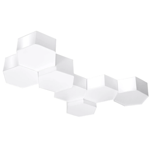 Biała lampa natynkowa SL.1057 nowoczesna do salonu heksagon