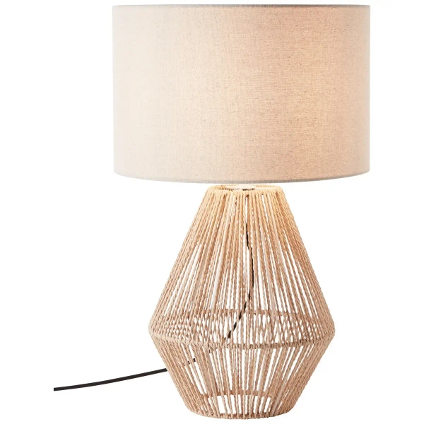 Stołowa lampka do sypialni Laraine 93097/09 z wtyczką beżowa