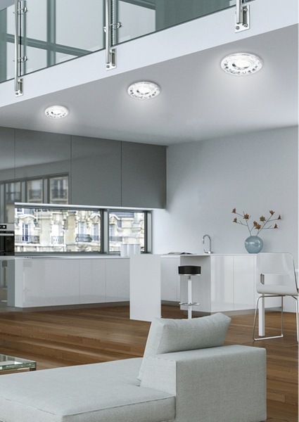 Ledowy wpust sufitowy 2273617 okrągła lampa LED 3W 6500K chrom