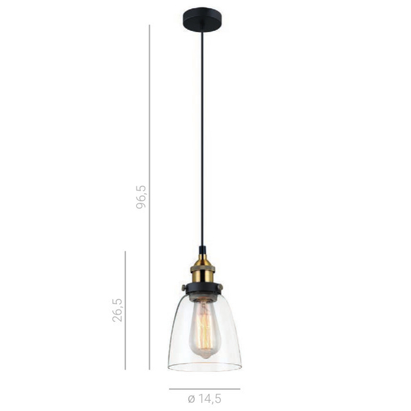 LAMPA wisząca FRANCIS MDM-2563/1 Italux GETAN szklana OPRAWA podłużny ZWIS conrad przezroczysty