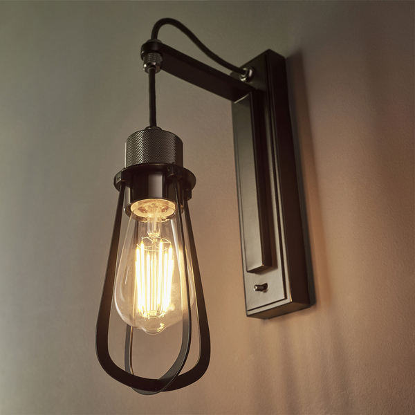 Loftowa lampa ścienna L&-180950 Light& do sypialni czarna chrom