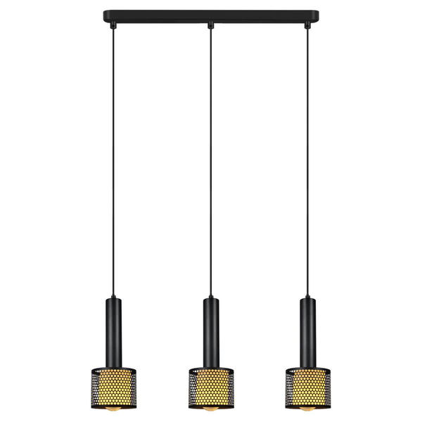 Wisząca lampa potrójna Amo LP-0702/3L BK do salonu metalowa czarna