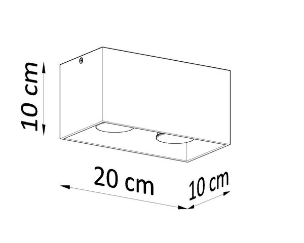Downlight LAMPA sufitowa SL.0382 metalowa OPRAWA prostokątna szara