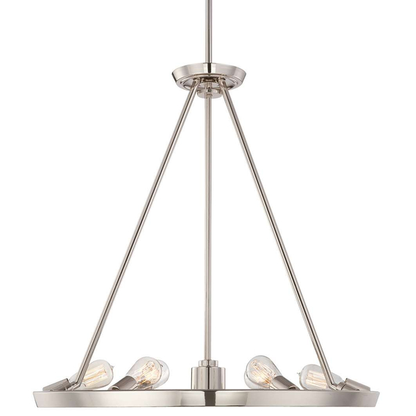 LAMPA sufitowa THEATER ROW QZ-THEATER-ROW6IS Elstead QUOIZEL industrialna OPRAWA plafon koło srebrne