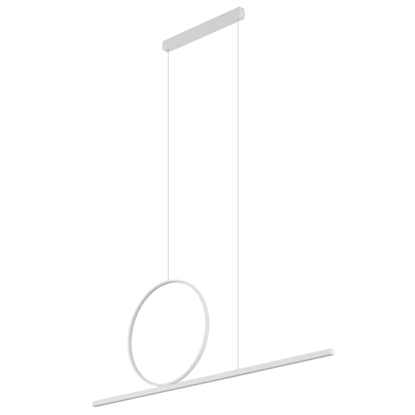 Podłużna lampa wisząca LINEO 11885 LED 39W 3000K ring biały
