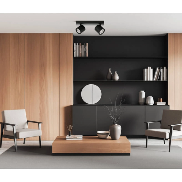 Kierunkowa lampa sufitowa Karlota reflektorki czarne