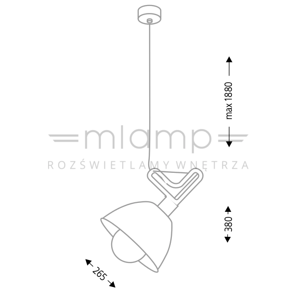 LAMPA wisząca GOBO 5591 Shilo metalowa OPRAWA zwis czarny