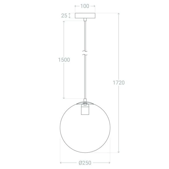 Wisząca lampa kula Lazzur ABR-LWL-E27 Abruzzo metal szkło biały złoty