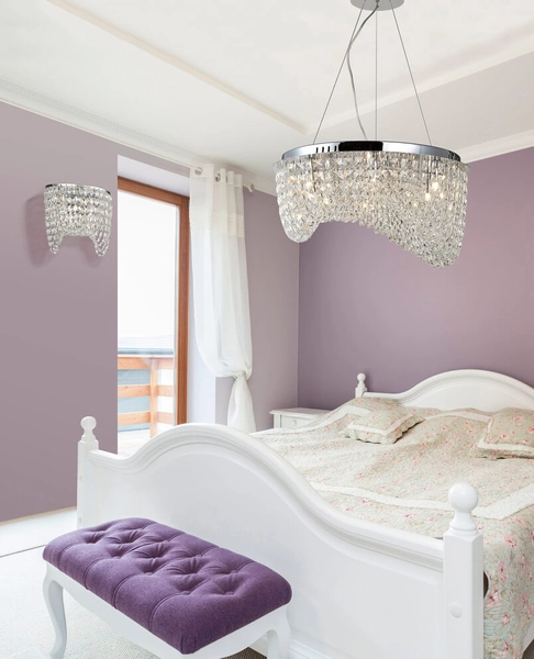 Sypialniana lampa wisząca Carmen glamour crystal chrom