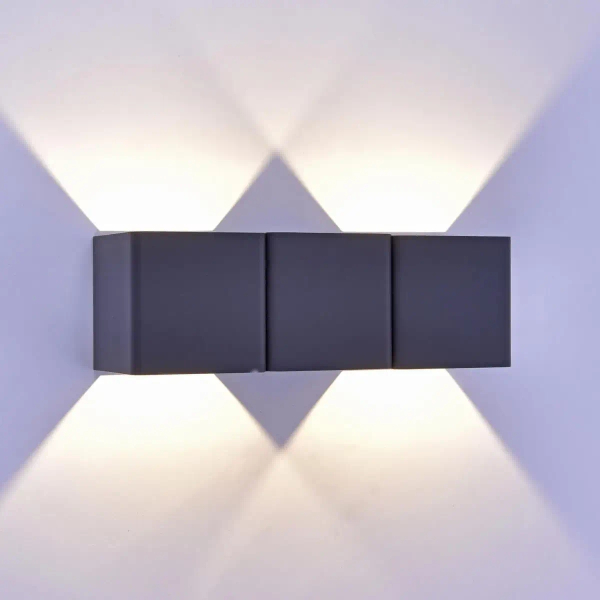 Prostokątna lampa elewacyjna Marcel LED 8W 3000K grafitowa