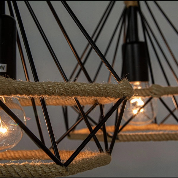 Loftowa LAMPA wisząca Piramida 8801/1 ZWIS - 06 Elem industrialna OPRAWA metalowy ZWIS na linie czarny