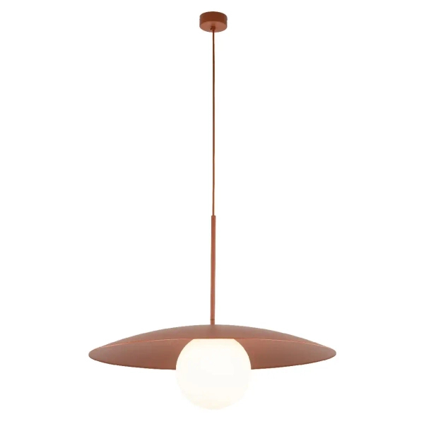 Nowoczesna wisząca lampa Slate 10911 mleczna kula ceglany
