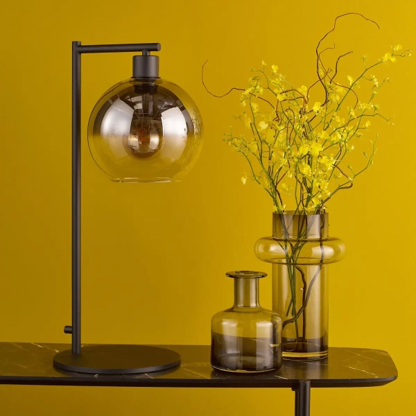 Nocna lampka na stolik Lycia LYC4222 do sypialni kule szklane czarny