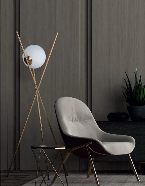 Podłogowa lampa złota XENA szklana kula ball nowoczesna do sypialni