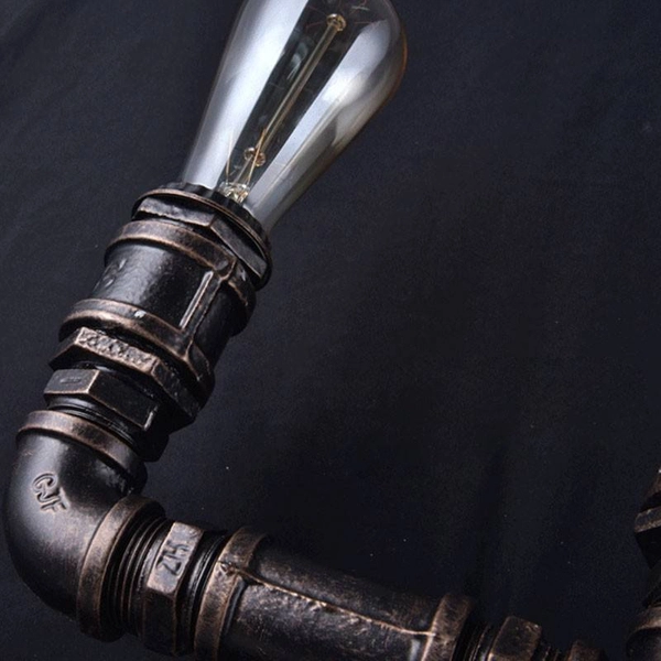 Kinkiet ścienny Tubo Retro ABR-LLK2RR-2XE27 Abruzzo rurociąg czarny