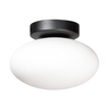 Owalna lampa sufitowa Omi 1186 Zumaline szklana czarna biała