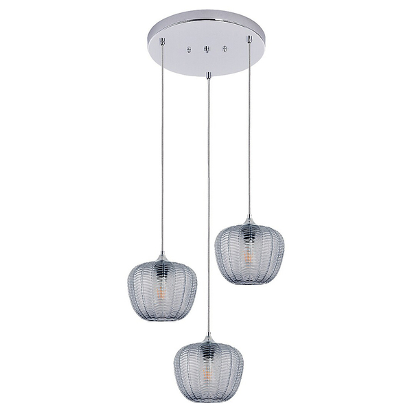 Kaskada lampa wisząca Monet 3178 szklana nad łóżko chrom przydymiona