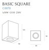 Spot LAMPA sufitowa BASIC SQUARE C0070 Maxlight natynkowa OPRAWA metalowa kostka cube biała