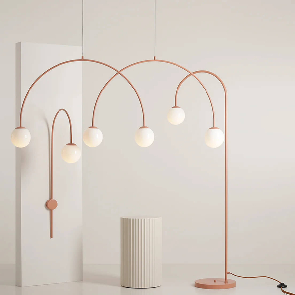 Wielopunktowa lampa wisząca Una 1116L11_L kule molekuły szkło koralowa