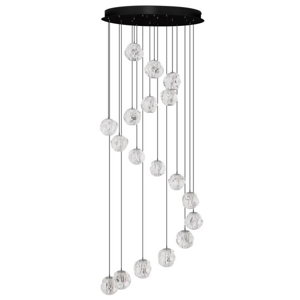 Wisząca lampa do salonu CHEPEN LE44427 LED 87W 3000K czarna chrom