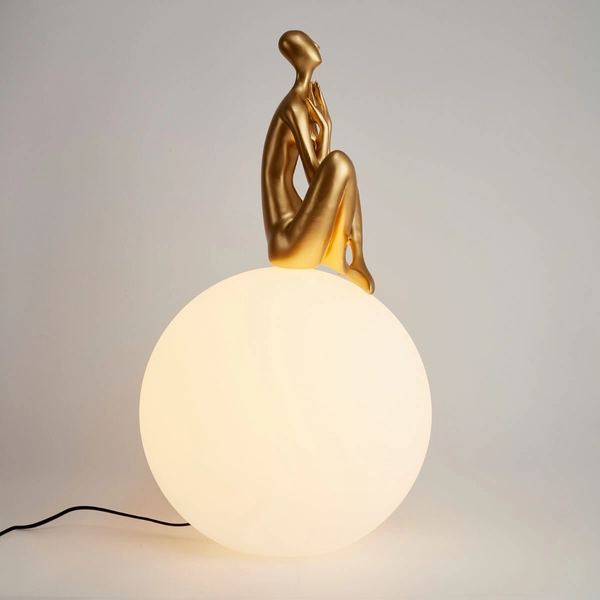 Stołowa lampka do sypialni WOMEN ST-6022-C gold Step okrągła kulista biała złota