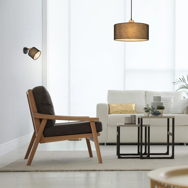 Okrągła lampa wisząca Miguel 3247 kuchenna z abażurem nad stół czarna