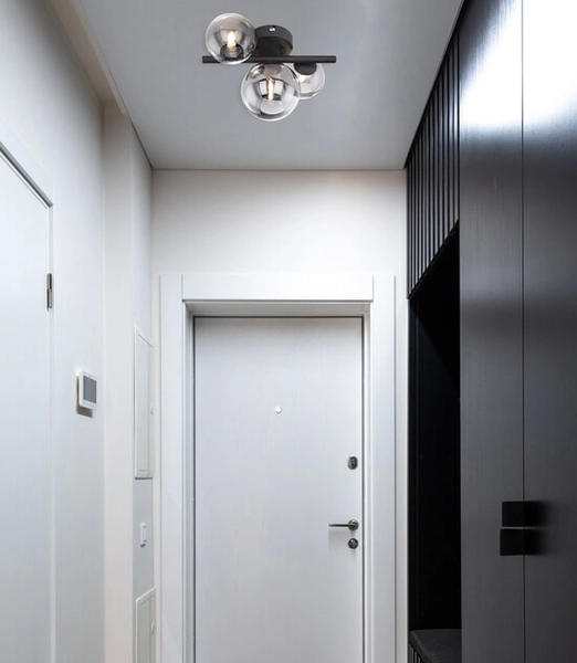 Sufitowa lampa Riha 56133-3W szklana czarna grafitowa