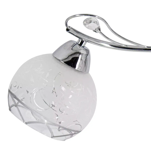 Sypialniana lampa szklana 2982/3 8C nad łóżko chrom