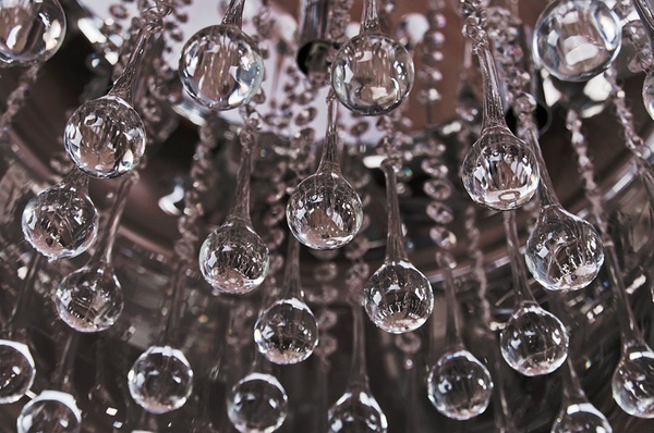 Lampa wisząca crystal Burn okrągła glamour nad łóżko chrom