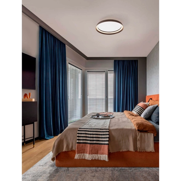 Plafon sypialniany BATALLAS LE44652 LED 38W 2700-4000K okrągły ściemnialny brązowy