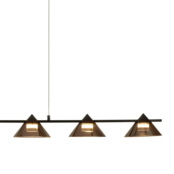 Lampa wisząca geometryczna BLAKE ST-MD1026 czarna szklana metalowa LED 24W 3000K nad stół