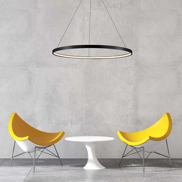 Lampa wisząca Ring LP-909/1P M BK CCT LED 22W 3000-6000K circle czarna