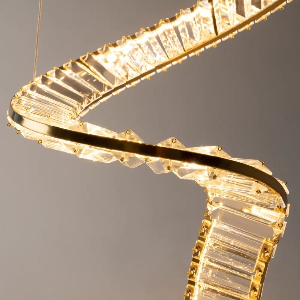 Wisząca lampa spiralna Krone P097PL-L48BS3K LED 48W 3000K mosiądz