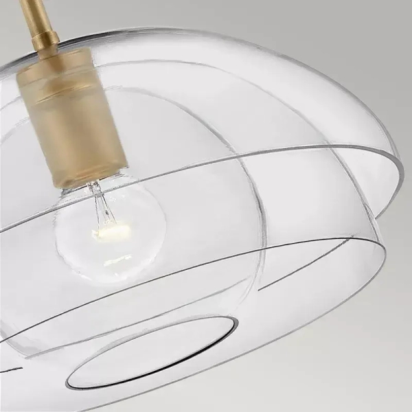 Lampa wisząca szklana LOTUS QN-LOTUS-P-HBR kopuła mosiądz przezroczysta