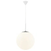 Szklana lampa wisząca kula CAFE 39583001 do salonu biały srebrny