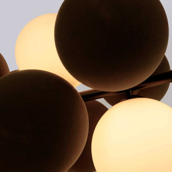Wisząca lampa molekułowa Vino ABR-GRAPPA-H-B nad stół kule szare białe