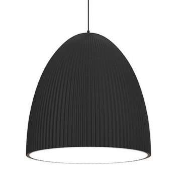 Metalowa lampa salonowa Gandra 5027+5055 Shilo półokrągła wisząca karbowana czarna